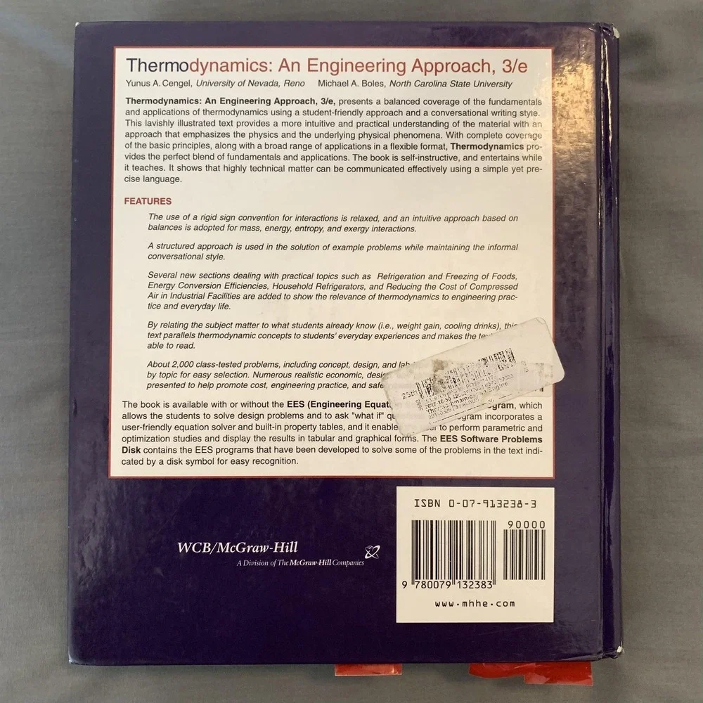 Vintage Thermodynamics An Engineering Approach 3rd Ed Cengel Boles Hardcover